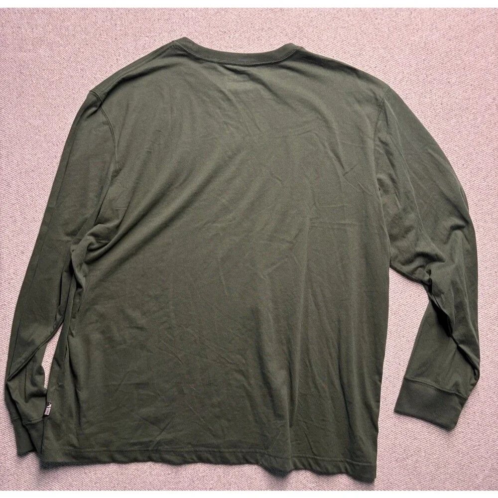Eddie Bauer Mens XXL Olive Green Long Sleeve Crewneck T-Shirt Cotton Blend